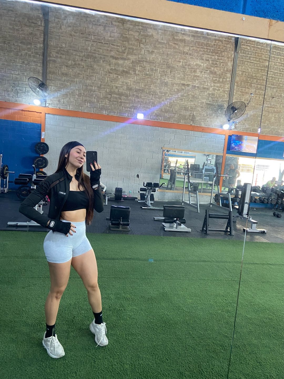 Woman on a break at the gym